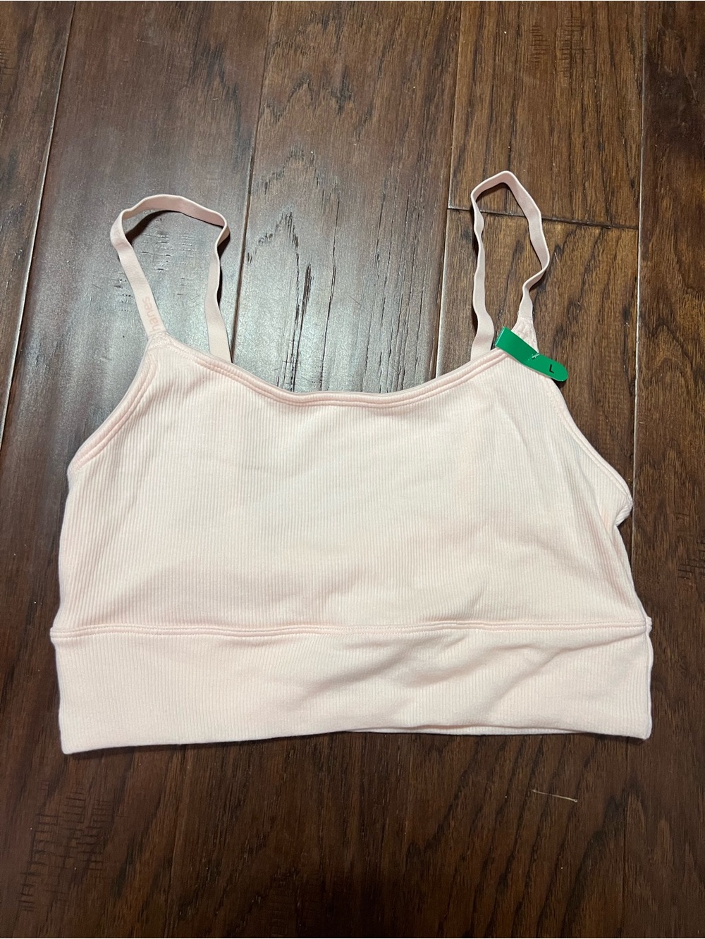Hanes Ultimate Longline Bralette DHO104  light orange/peach, Size Large NEW